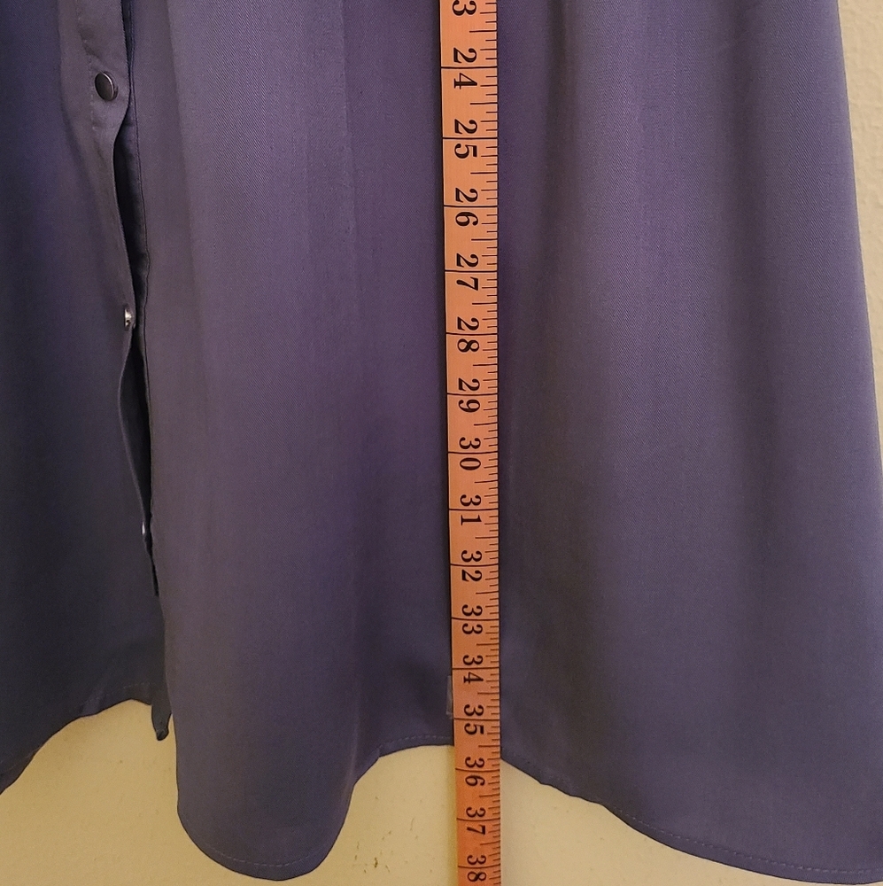 NWT Symphony Women's Light Blue Short Sleeve Button Up Dress - Size Large - Picture 8 of 8